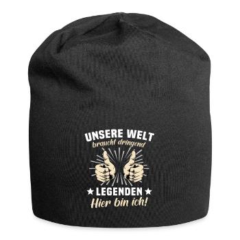 Die Welt Braucht Legenden - Jersey-Beanie - Schwarz - Vorne