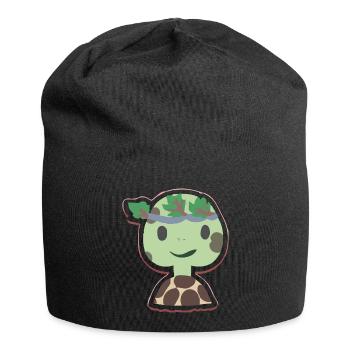 Mimi, die Schildkröte - Jersey-Beanie - Schwarz - Vorne