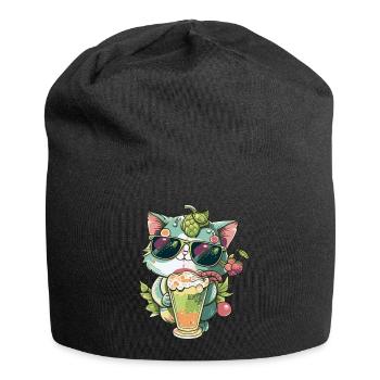 Tropical Cat: A Cat Lover's Dream - Jersey Beanie - black - Front