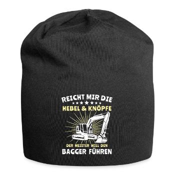 Baggerfahrer Bagger Fahren - Jersey-Beanie - Schwarz - Vorne