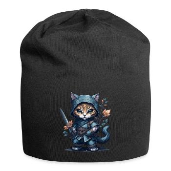 The ninja cat – a heroine for all occasions - Jersey Beanie - black - Front