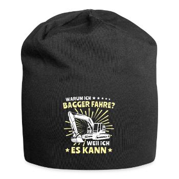 Baggerführer Bagger Baggerfahrer - Jersey-Beanie - Schwarz - Vorne