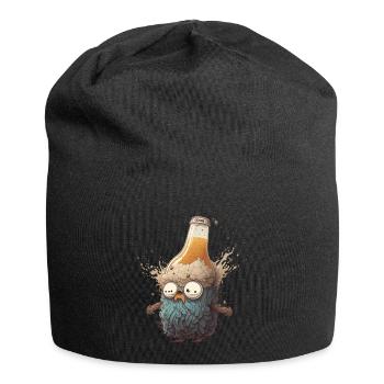 Drôle d’homme de bière avec barbe - Bonnet en jersey - noir - Devant