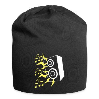 Haut parleur et musique - Bonnet en jersey - noir - Devant