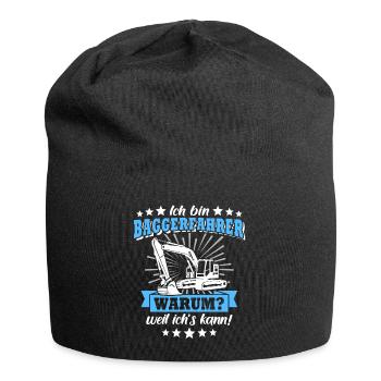 Baggerfahrer Bagger - Jersey-Beanie - Schwarz - Vorne
