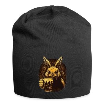 Lapin mignon et amateur de bière dangereux - Bonnet en jersey - noir - Devant