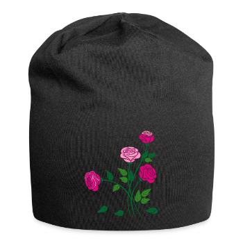 Rosen, Blumen, Garten - Jersey-Beanie - Schwarz - Vorne