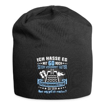Schwimmmeister 60. Geburtstag 60 Jahre Bademeister - Jersey-Beanie - Schwarz - Vorne