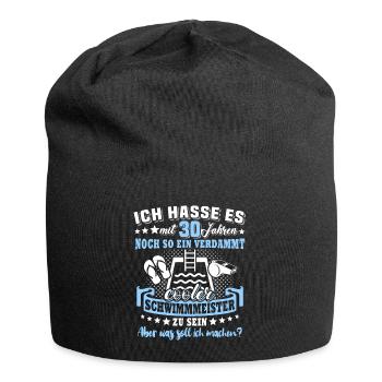 Schwimmmeister Geburtstag 30 Jahre alt - Jersey-Beanie - Schwarz - Vorne