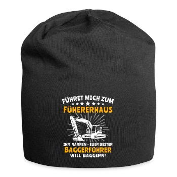 Baggerführer Bagger Baggerfahrer - Jersey-Beanie - Schwarz - Vorne