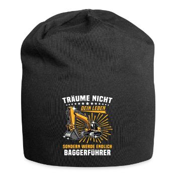 Baggerführer Bagger Baggerfahrer - Jersey-Beanie - Schwarz - Vorne