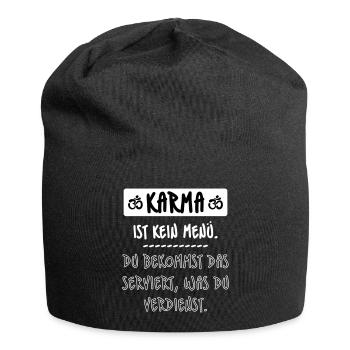 Karma, Schicksal, Buddha - Jersey-Beanie - Schwarz - Vorne