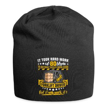 Staplerfahrer 80. Geburtstag 80 Jahre Stapler - Jersey-Beanie - Schwarz - Vorne