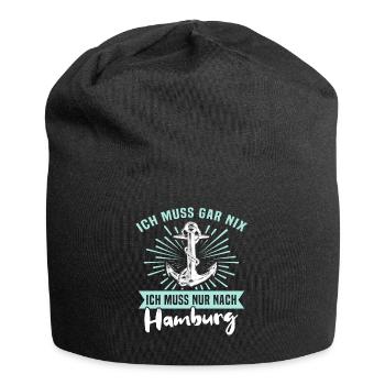 Hamburger Sprüche Hamburg - Jersey-Beanie - Schwarz - Vorne