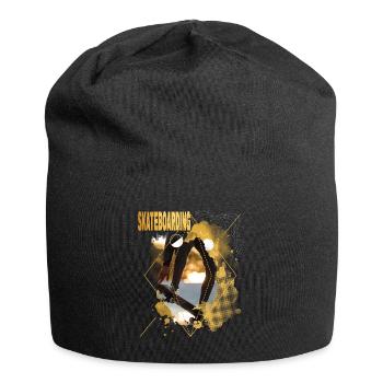 Skateboarding Skate Skater Skateboard Sk8 Gold - Jersey Beanie - black - Front