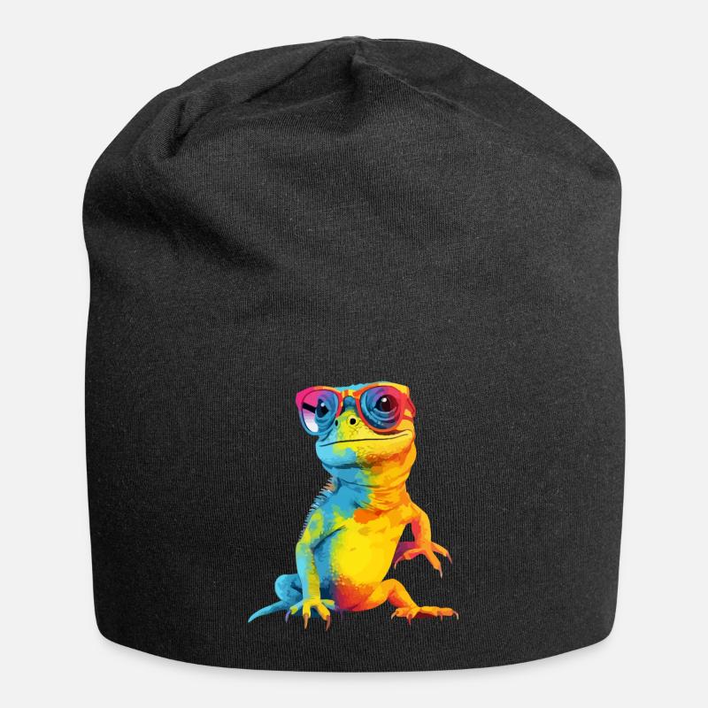 Nak the lizard - Jersey Beanie - black