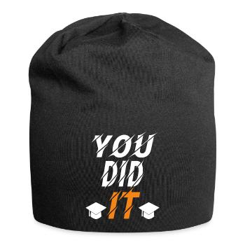 You did it graduation cool design - Jersey Beanie - black - Front