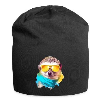 Piky der Igel - Jersey-Beanie - Schwarz - Vorne