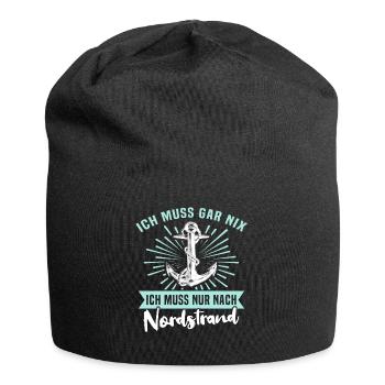Nordstrander Sprüche Nordstrand - Jersey-Beanie - Schwarz - Vorne