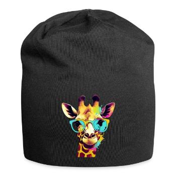 Aliz die Giraffe - Jersey-Beanie - Schwarz - Vorne
