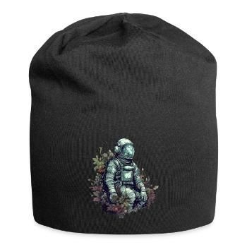 Un astronaute envahi par les plantes - Surréaliste - Bonnet en jersey - noir - Devant