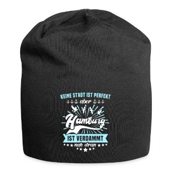 Lustige Hamburg Sprüche - Jersey-Beanie - Schwarz - Vorne