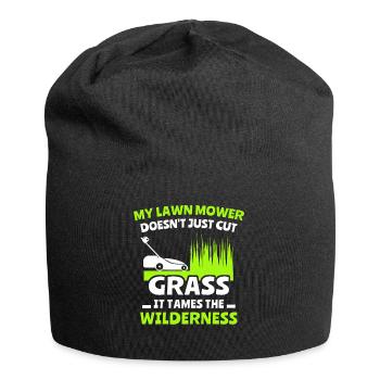 Rasenmäher Rasen Mähen - Jersey-Beanie - Schwarz - Vorne