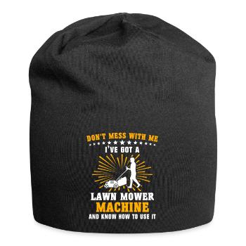 Tondeuse à gazon dit tondre la pelouse - Bonnet en jersey - noir - Devant