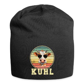 Kuh Kühe - Jersey-Beanie - Schwarz - Vorne