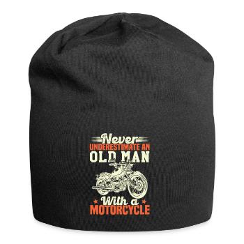 Unterschätzen Sie niemals einen alten Mann mit einem Motorrad - Jersey-Beanie - Schwarz - Vorne