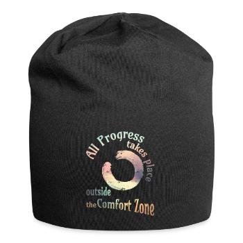 All progress takes place outside the comfort zone - Jersey-Beanie - Schwarz - Vorne