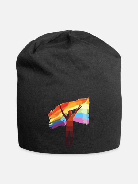 Rainbow : Colors of Love - Jersey Beanie - black