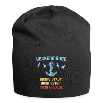 Ueckermünde Sprüche Ueckermünder Spruch - Jersey-Beanie - Schwarz - Vorne
