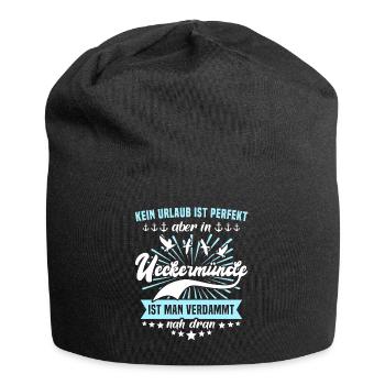 Ueckermünde Sprüche Ueckermünder Spruch - Jersey-Beanie - Schwarz - Vorne