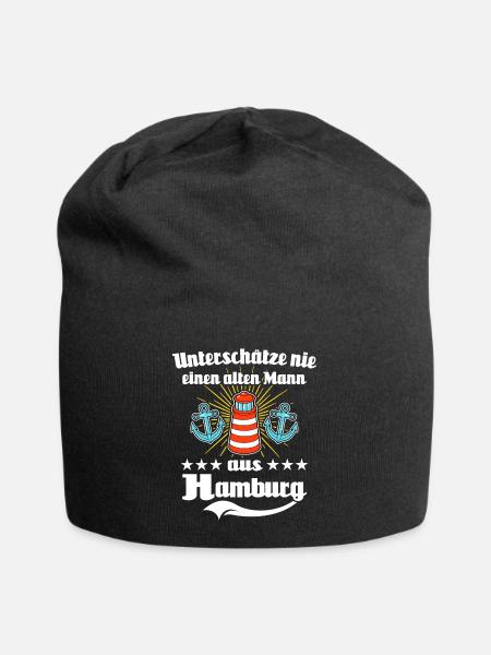 Hamburg Mann Hamburger Männer - Jersey-Beanie - Schwarz