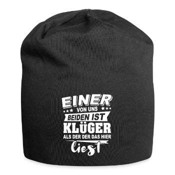 Klüger Als Du - Jersey-Beanie - Schwarz - Vorne
