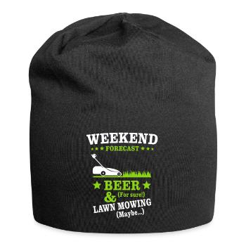 Rasen Mähen Bier - Jersey-Beanie - Schwarz - Vorne