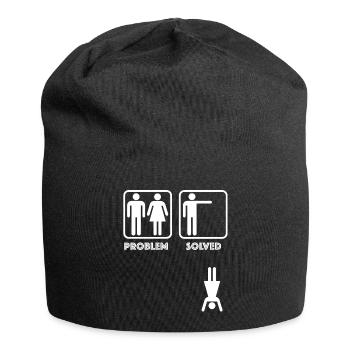 Problème résolu | drôles de dictons, sarcasme - Bonnet en jersey - noir - Devant