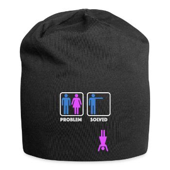 Problem solved | funny sayings, sarcasm - Jersey Beanie - black - Front