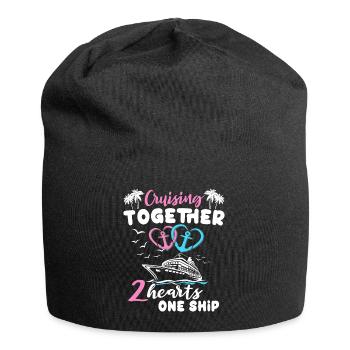 Cruise Couple Sea Voyage Cruise Ship - Jersey Beanie - black - Front