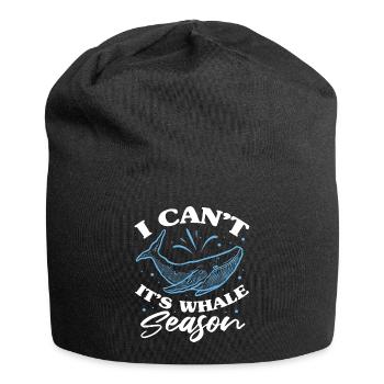 I Can't It's Whale Season Blue Whale Cetacean - Jersey Beanie - black - Front