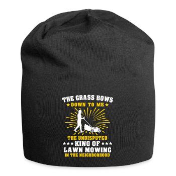 Lawn mower lawn mowing king - Jersey Beanie - black - Front