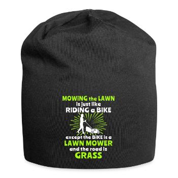 Rasenmäher Rasen Mähen - Jersey-Beanie - Schwarz - Vorne