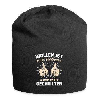 Wollen Machen Chillen - Jersey-Beanie - Schwarz - Vorne