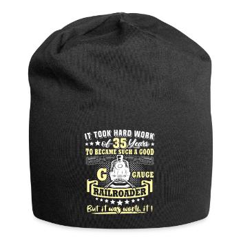 Gartenbahn 35. Geburtstag Garten Eisenbahn Spur G - Jersey-Beanie - Schwarz - Vorne