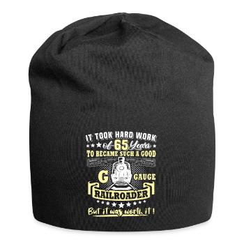 Gartenbahn 65. Geburtstag Garten Eisenbahn Spur G - Jersey-Beanie - Schwarz - Vorne