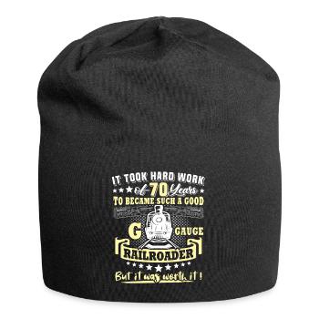 Gartenbahn 70. Geburtstag Garten Eisenbahn Spur G - Jersey-Beanie - Schwarz - Vorne