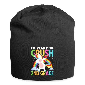 Back to School Im Ready to Crush 2nd Grade Girls - Jersey Beanie - black - Front