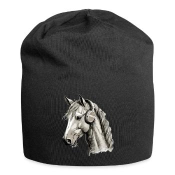 Cork, das audiophile Pferd - Jersey-Beanie - Schwarz - Vorne