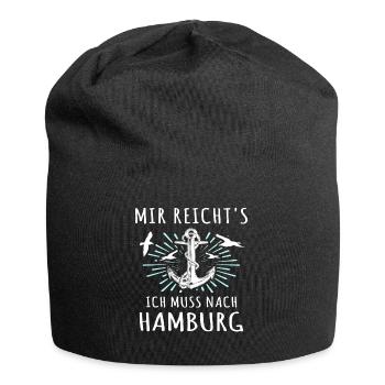 Hamburg - Jersey-Beanie - Schwarz - Vorne